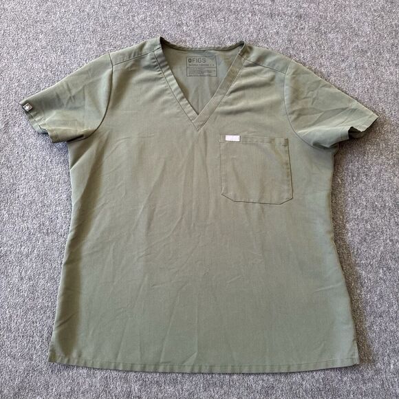 FIGS Catarina Scrub Top Shirt Olive Green Size Large Medical Uniform PO3075 - Picture 1 of 5